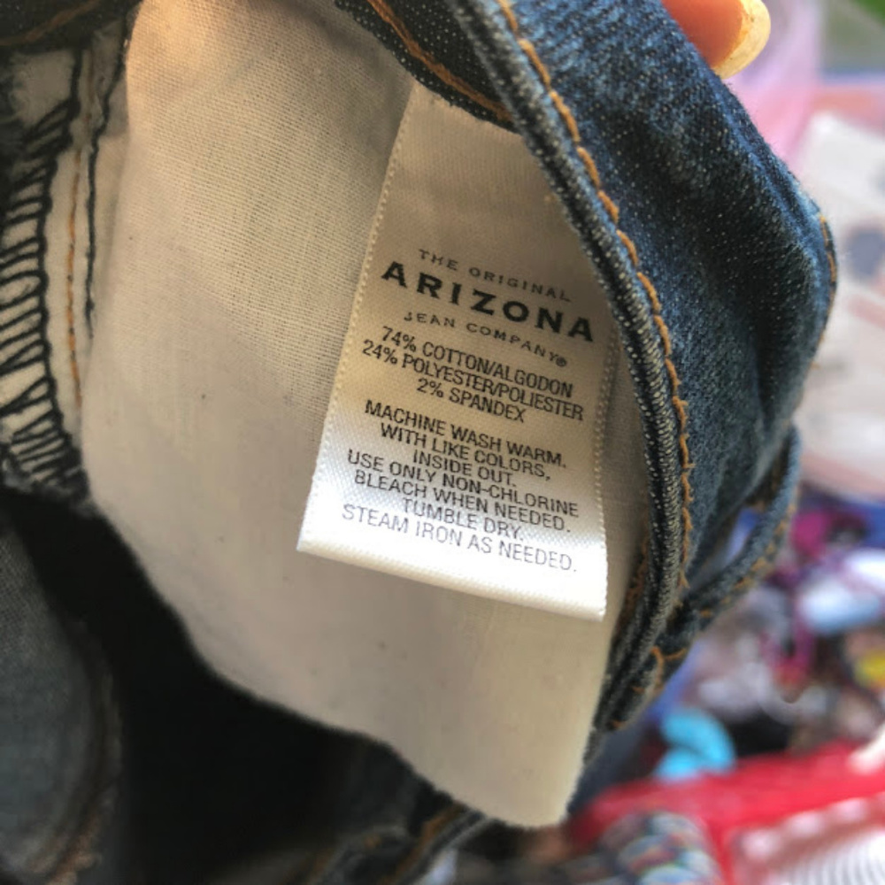 🔥Arizona Women's Sz 33 Plus Pants Denim Dark Blue - Picture 4 of 4